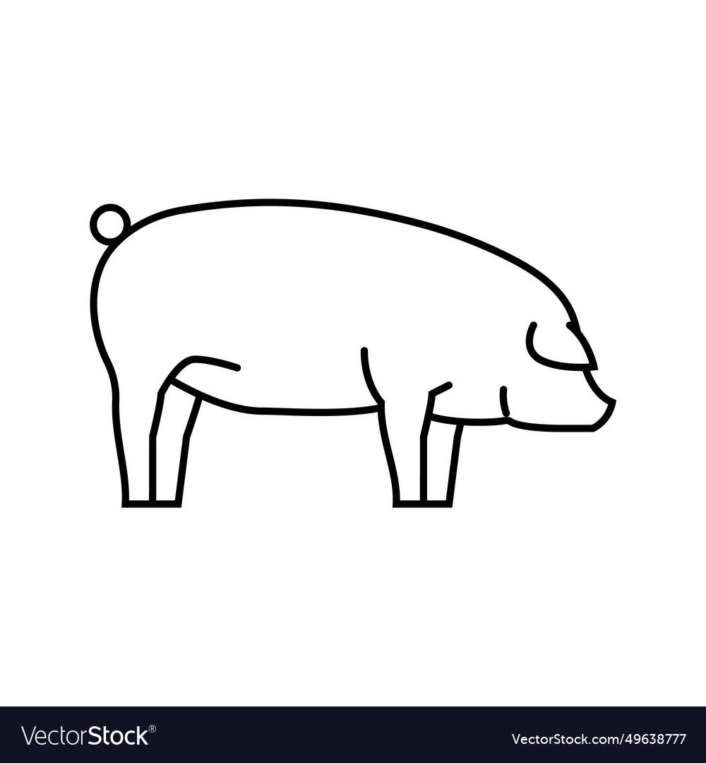 Landrace pig breed line icon