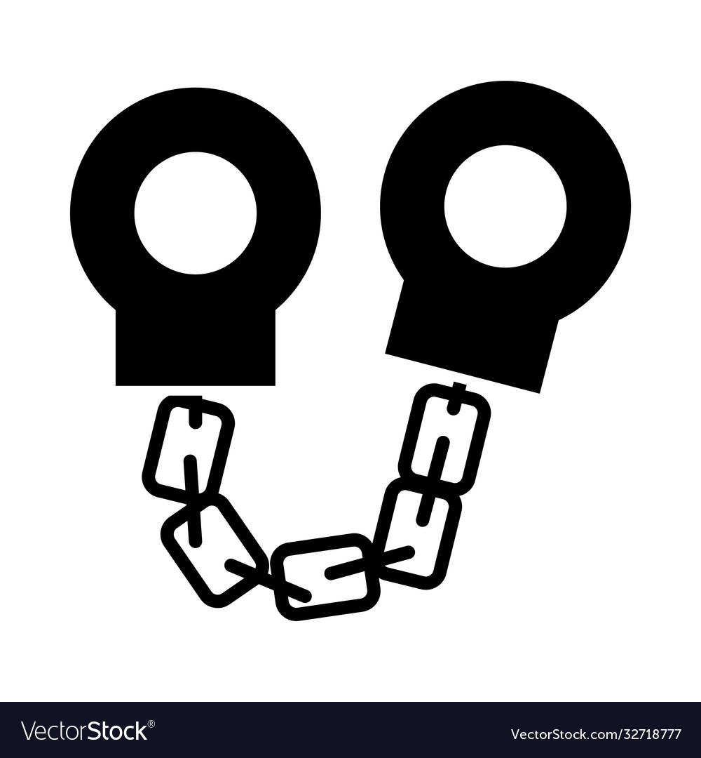 Police handcuffs silhouette style icon Royalty Free Vector