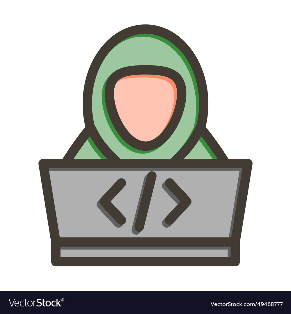 Programmer thick line filled colors icon