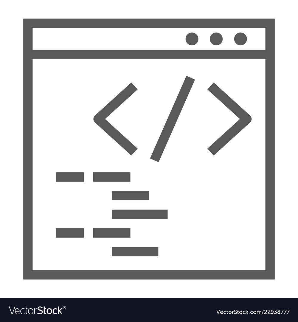 Programming line icon website and development vector image Programming line icon website and development