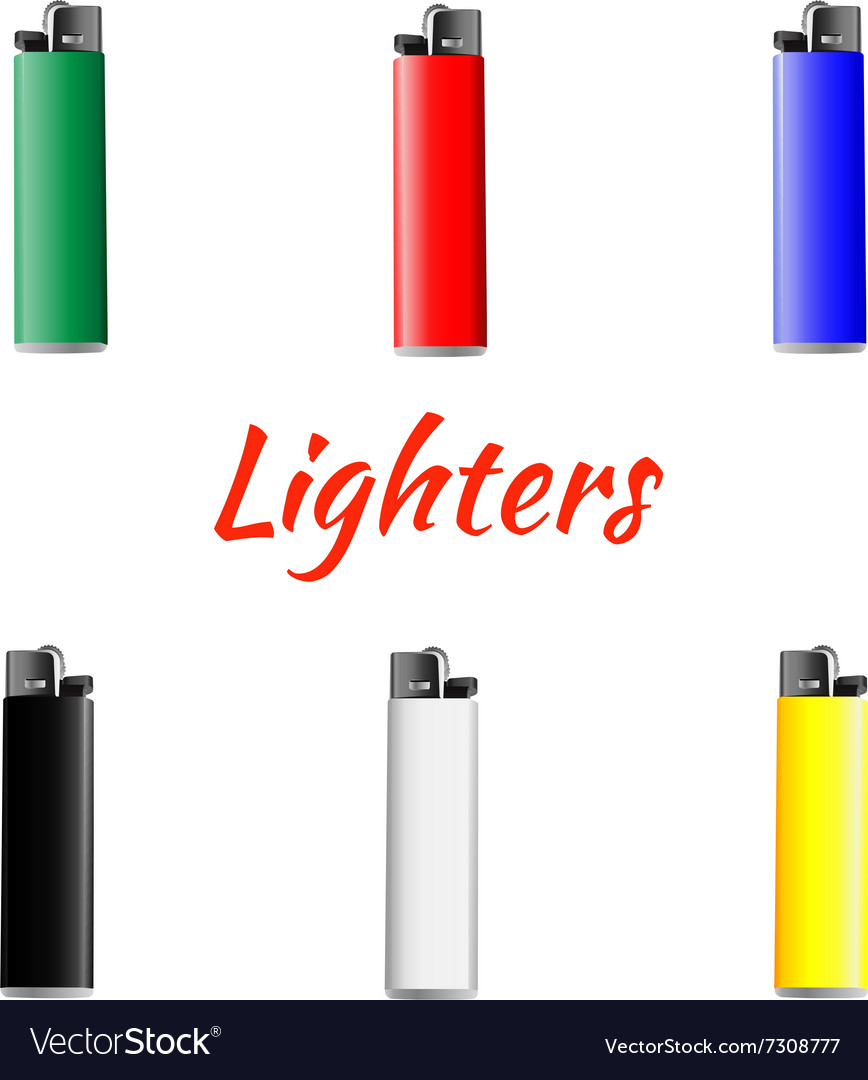Set of lighters Royalty Free Vector Image - VectorStock
