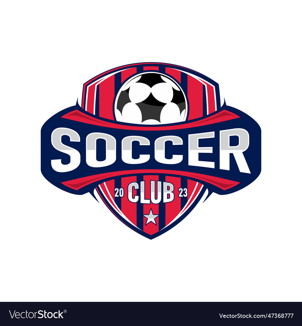 Soccer club design emblem for sport team Vector Image