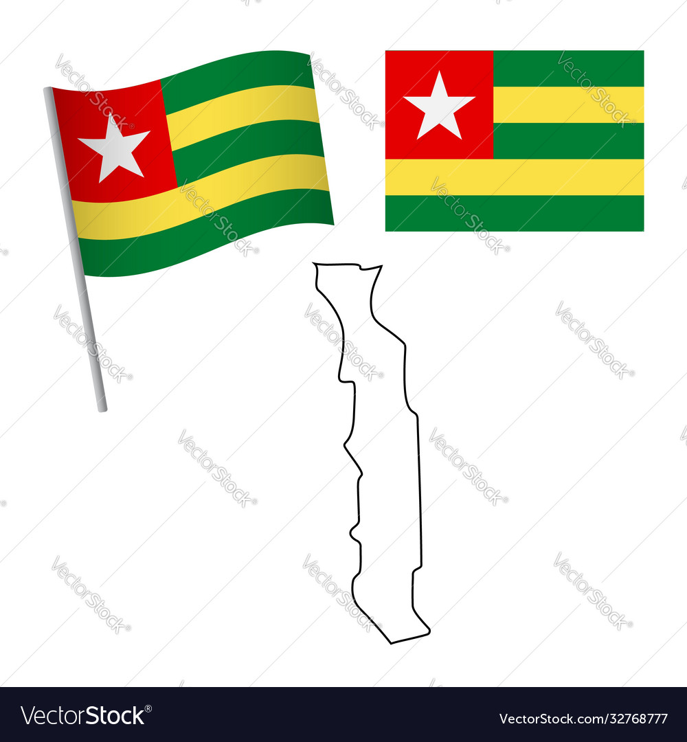 Togo flag and map