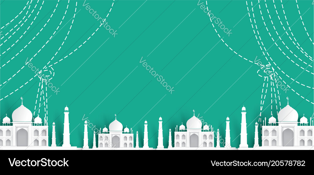 Blank Mosque Text Background Modern Elegant Vector Image