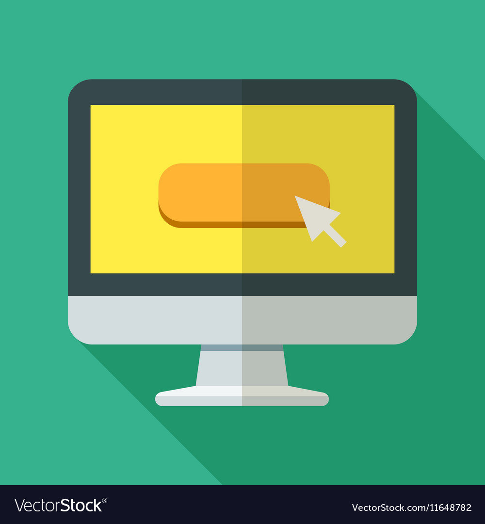 Colorful computer icon in modern flat style Vector Image