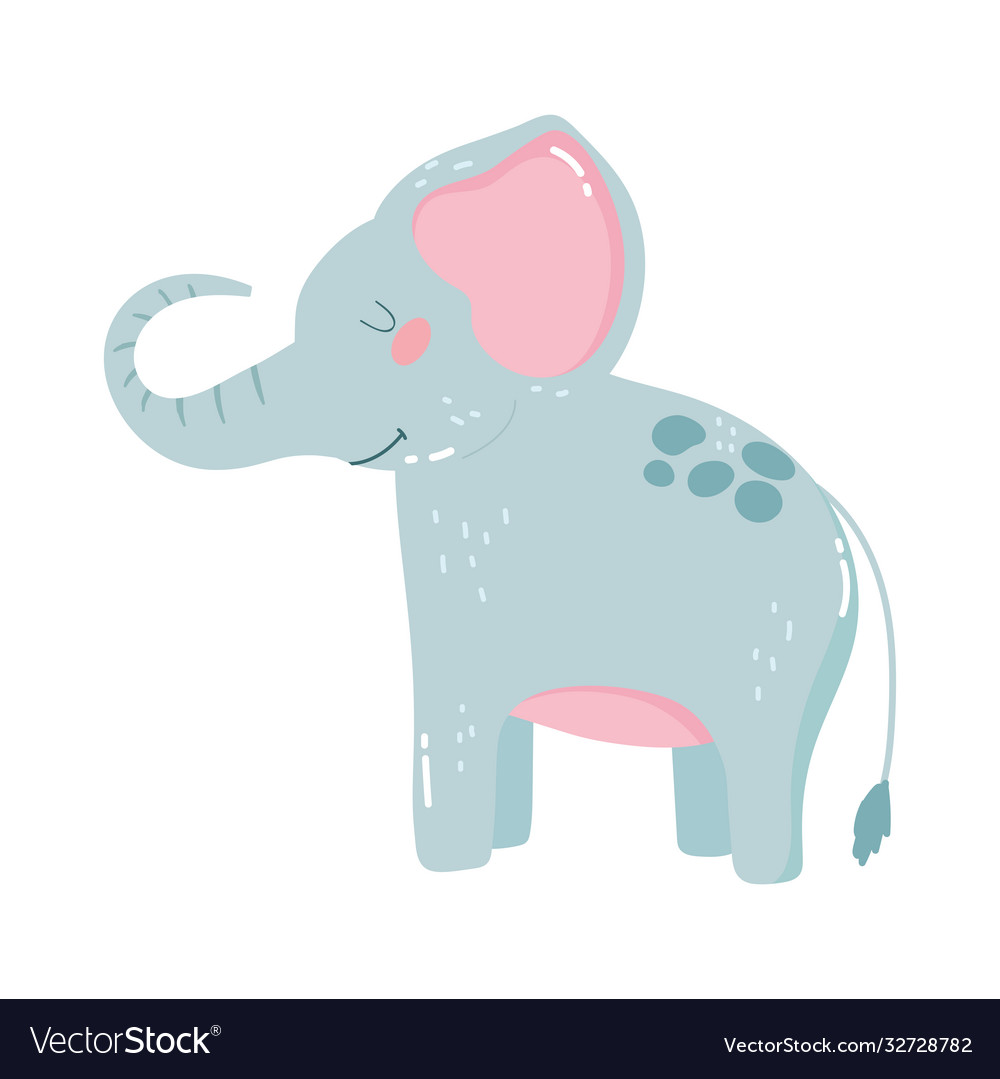 Cute animals little elephant cartoon isolated icon