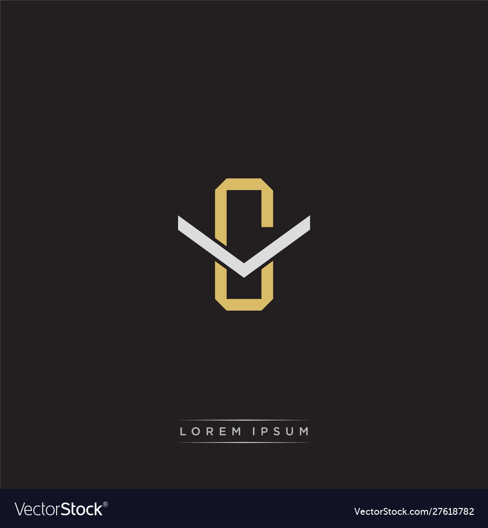 Cv initial letter overlapping interlock logo