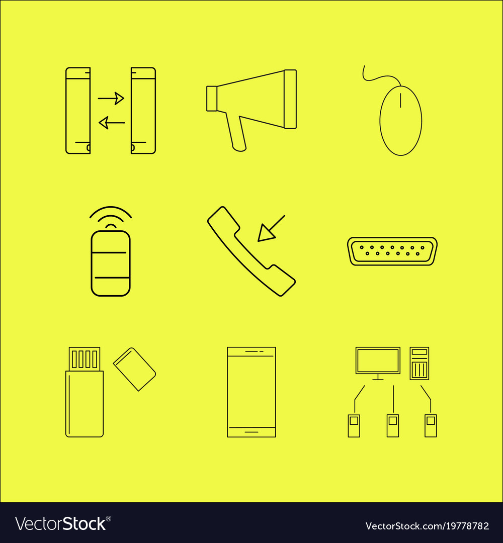 Devices linear icon set simple outline icons