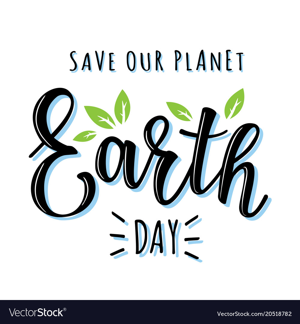 Earth day lettering