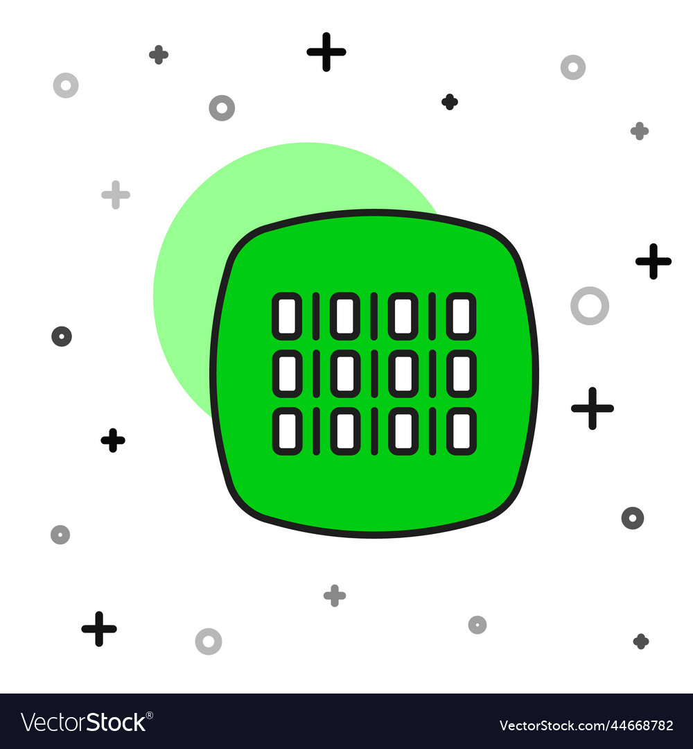 Filled outline binary code icon isolated on white vector image Filled outline binary code icon isolated on white
