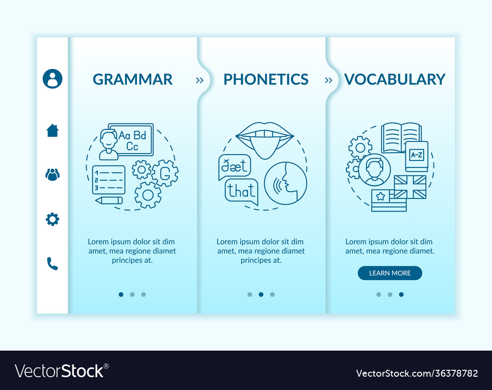 Foreign language learning categories onboarding