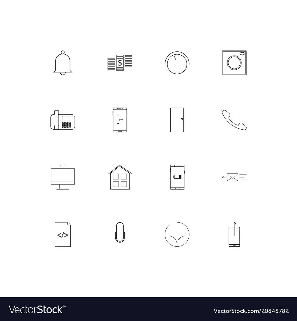 Internet of things linear thin icons set outlined