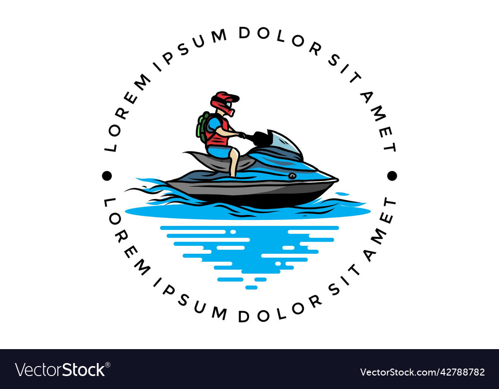 Jet sky sport on the beach Royalty Free Vector Image