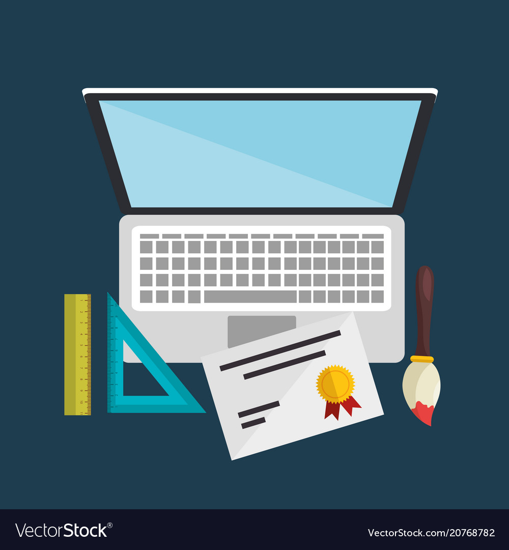 Laptop computer with easy learning icons