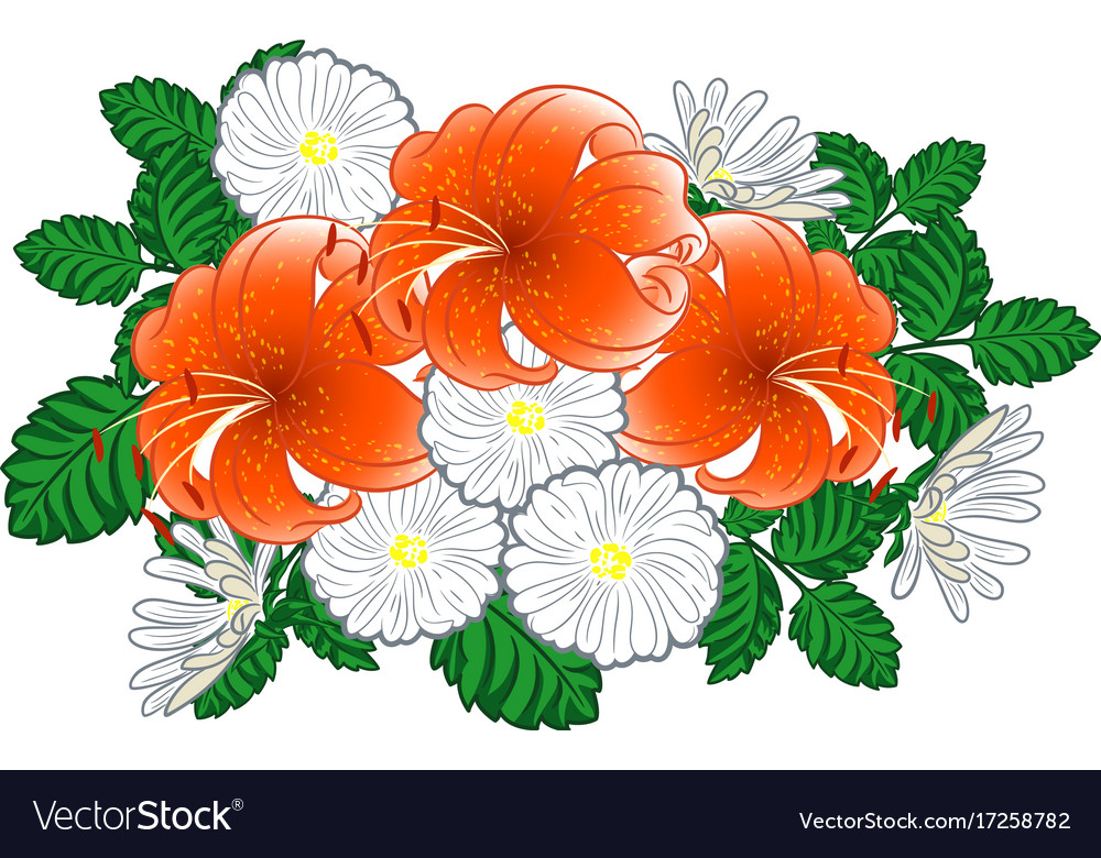 Lilies and daisies