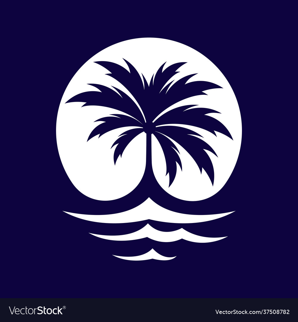 Palm tree logo images Royalty Free Vector Image