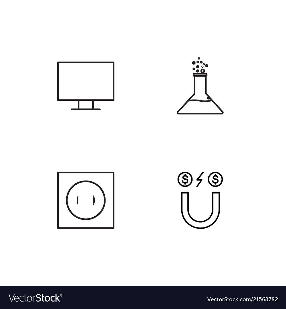 Science linear icons set simple outline