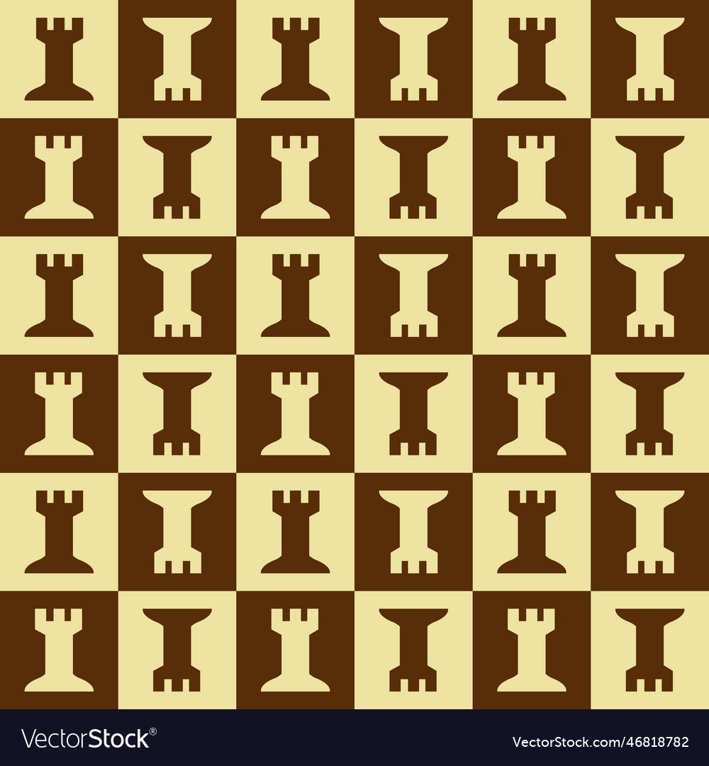 Seamless pattern with chess rook endless vector image Seamless pattern with chess rook endless