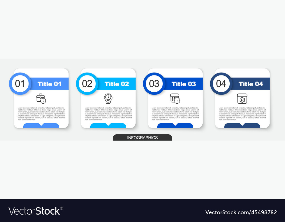 Set line work time clock calendar Vector Image Set line work time clock calendar