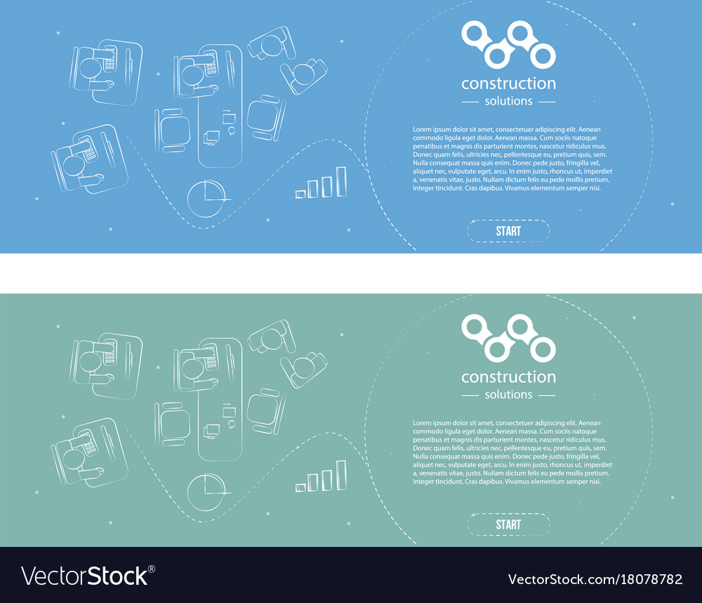 Set Web Banner In Style Business Minimalism Ready Vector Image