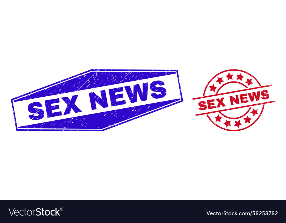 Sex News Rubber Watermarks In Circle And Hexagon Vector Image