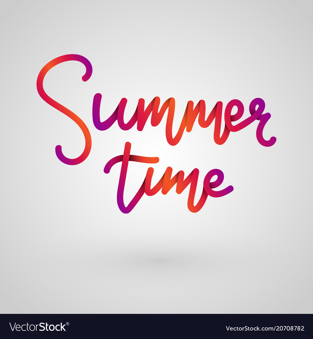 Summer time lettering paper cut color