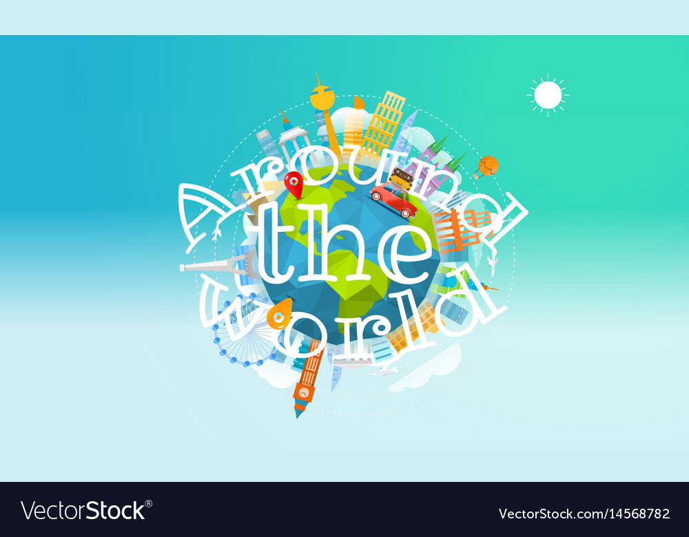 Vacation Travelling Concept With Pins Travel Vector Image