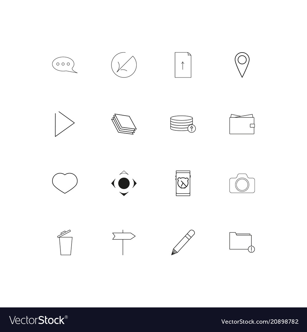 Web linear thin icons set outlined simple