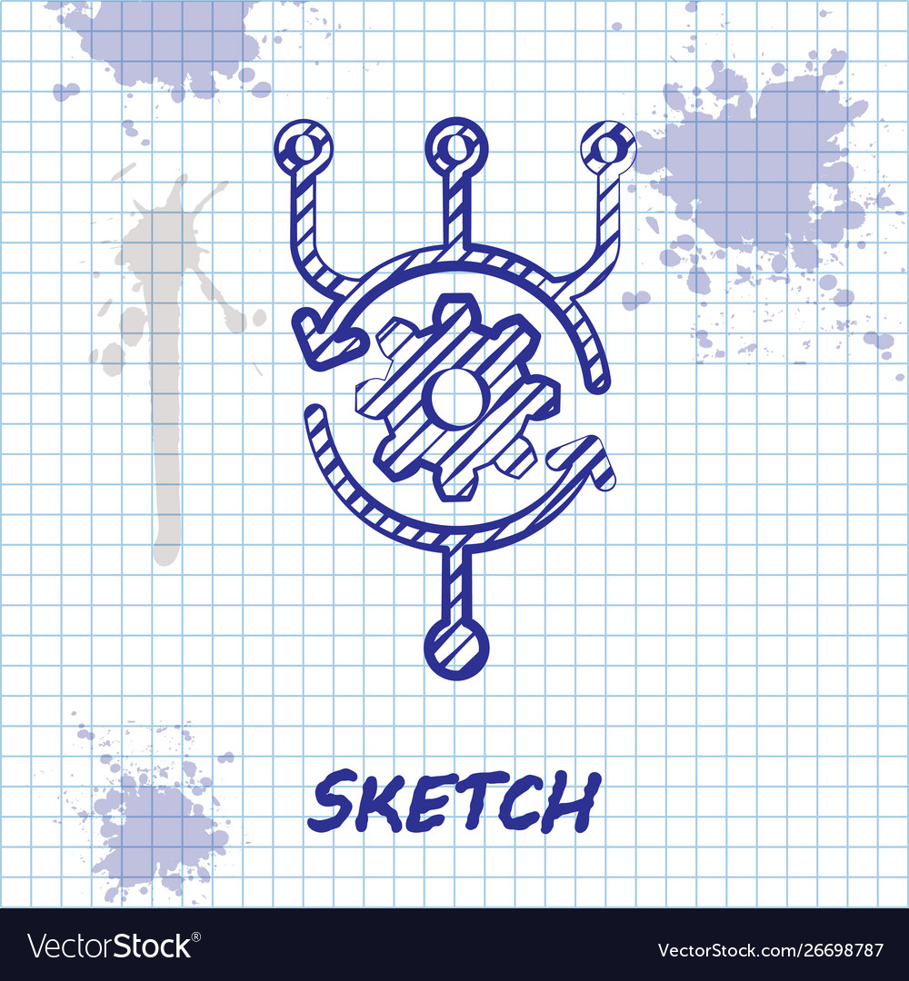 AI Algorithm Icon - Line Art