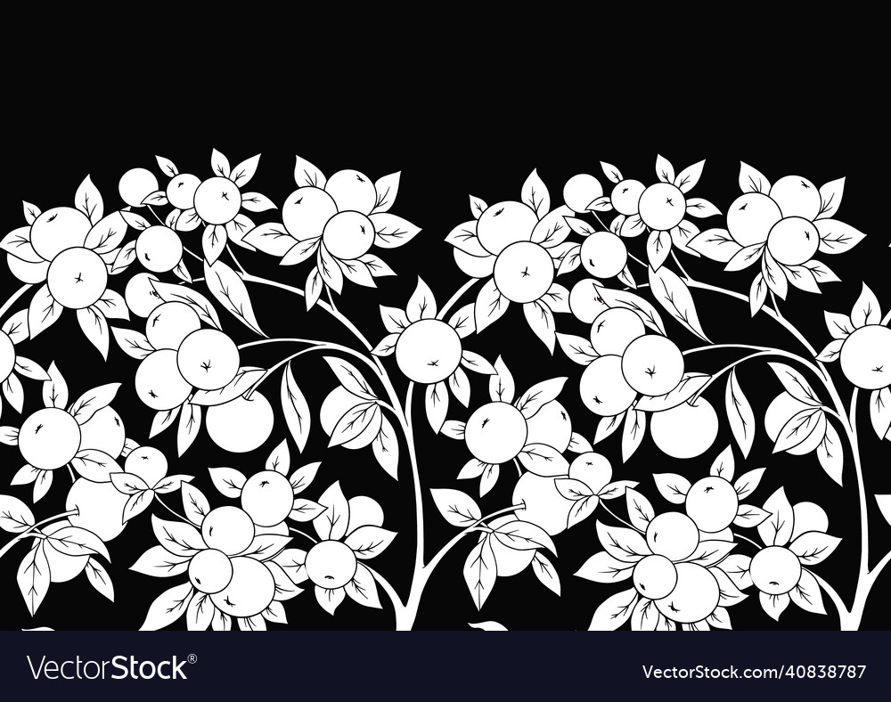 Apples on branches seamless pattern background