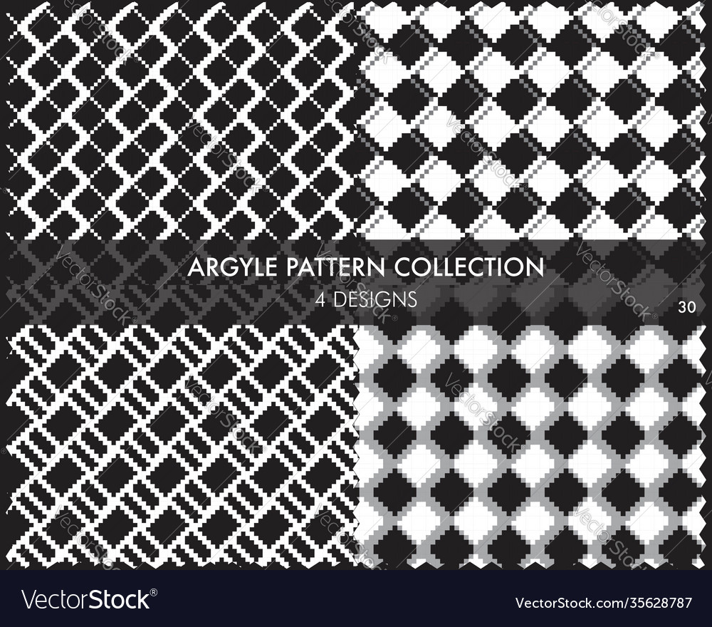 Argyle seamless pattern collection vector image Argyle seamless pattern collection