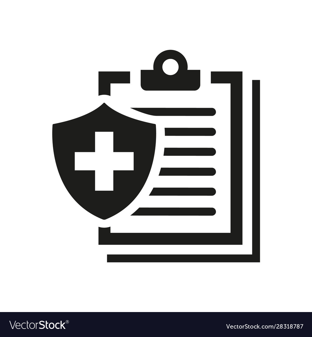 Medizinische Versicherung Ikone auf weißem Hintergrund vector image Medizinische Versicherung Ikone auf weißem Hintergrund