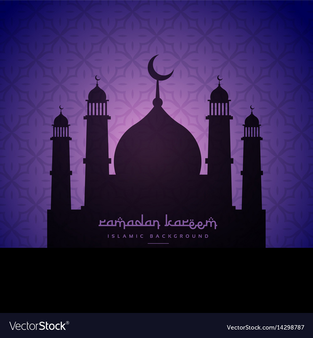 Mosque Silhouette Design In Purple Pattern Vector Image