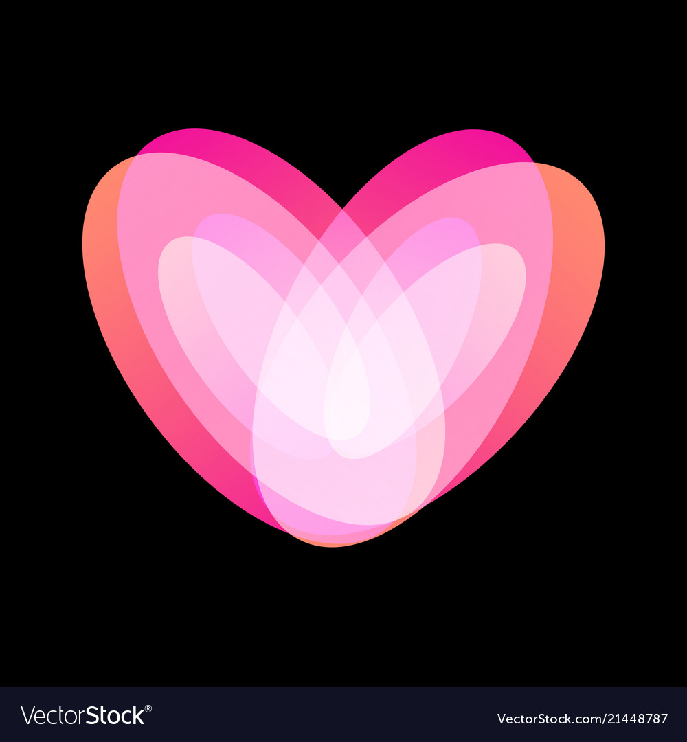 Pink heart tender teenage love symbol happy Vector Image