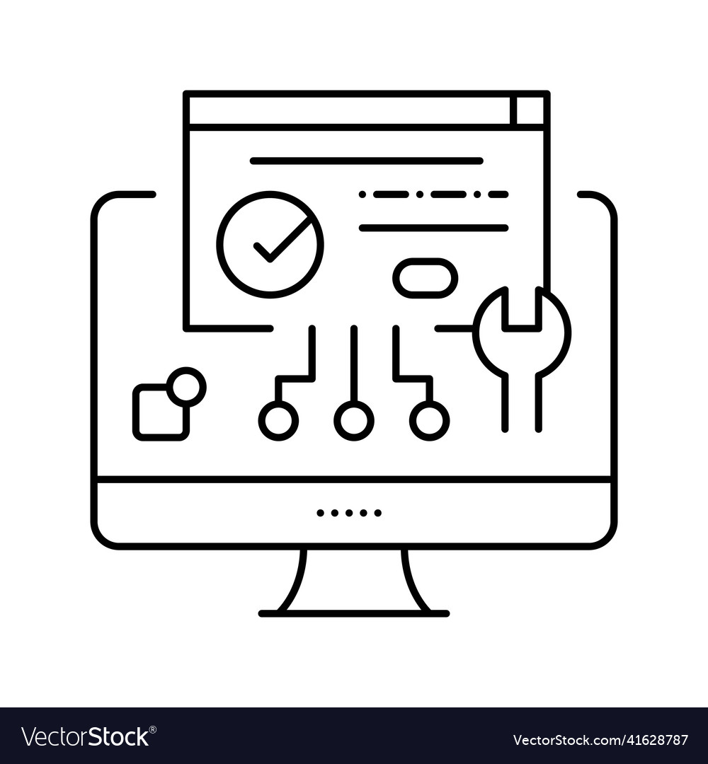 Plugin program line icon vector image Plugin program line icon