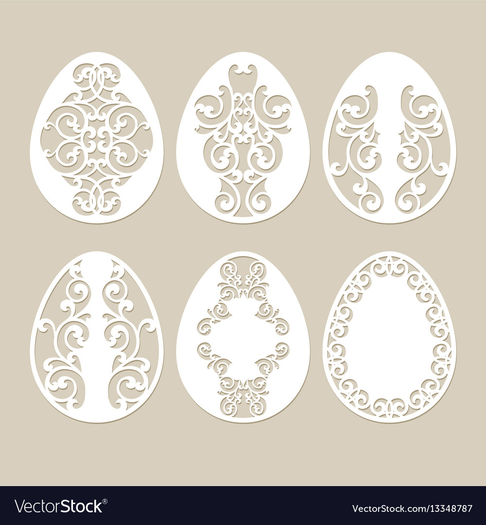 Set stencil easter eggs Royalty Free Vector Image