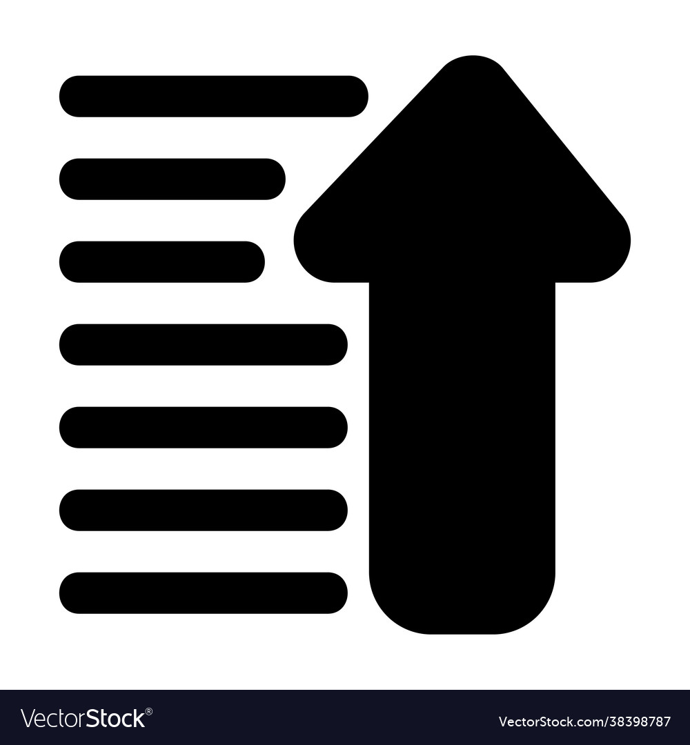 Sorting icon in solid style for any projects vector image Sorting icon in solid style for any projects
