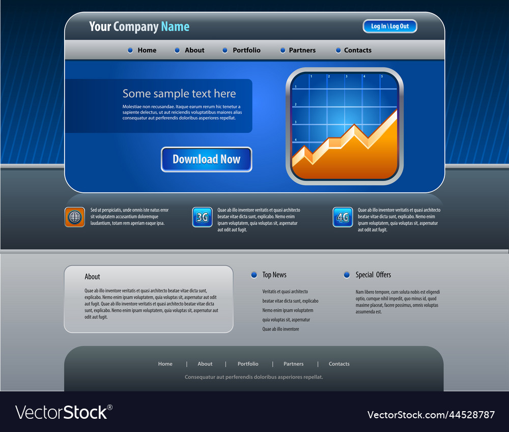 Web site design template vector image Web site design template