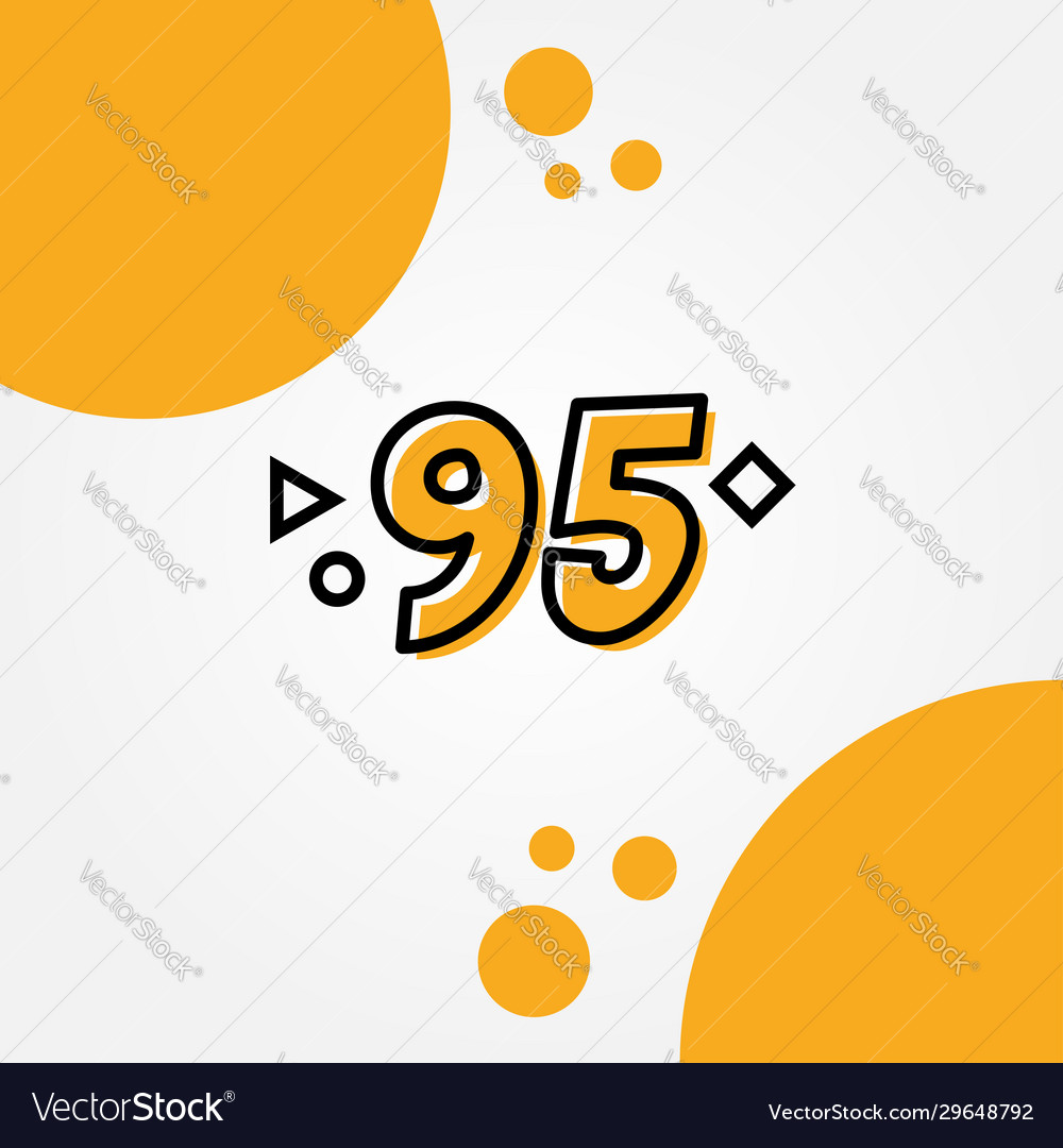 95 yellow line anniversary numbers design