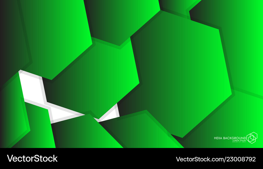 Abstract background hexagon green light and shadow