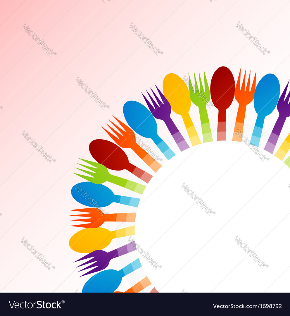 Background with spoons and forks