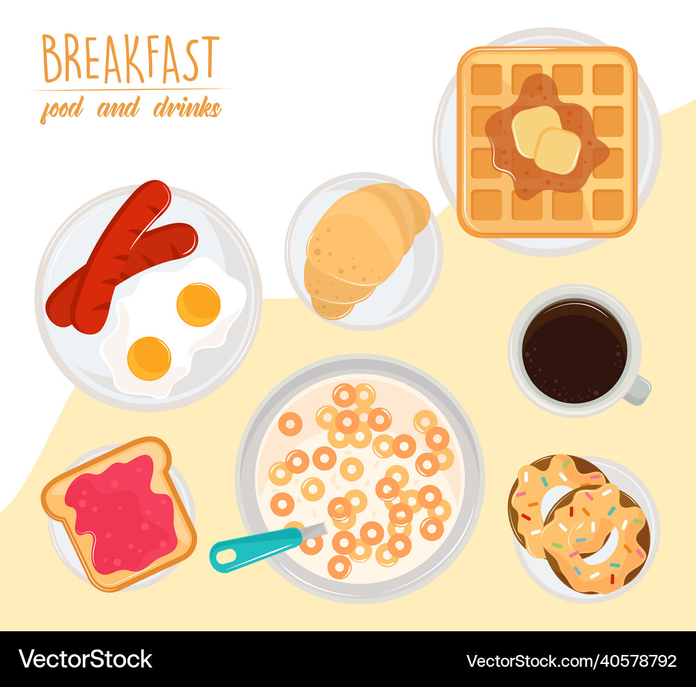 Breakfast menu tasty Royalty Free Vector Image