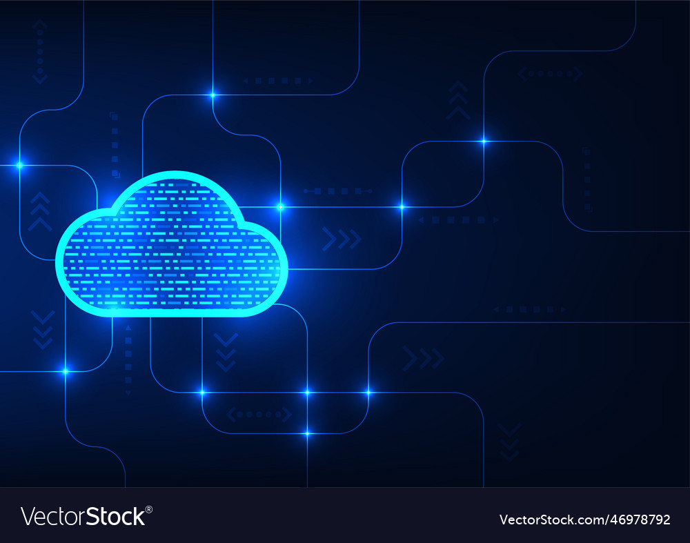 Cloud technology for safe and secure data storage vector image Cloud technology for safe and secure data storage