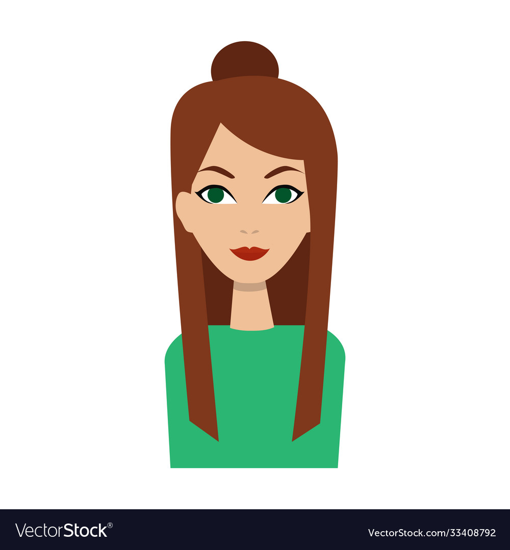 Girl icon woman avatar face cartoon style Vector Image