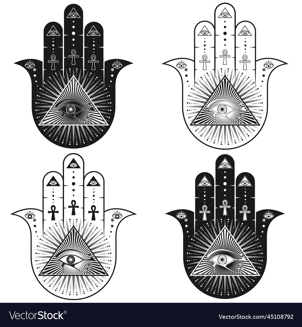 Hamsa Protection Symbol Design Royalty Free Vector Image