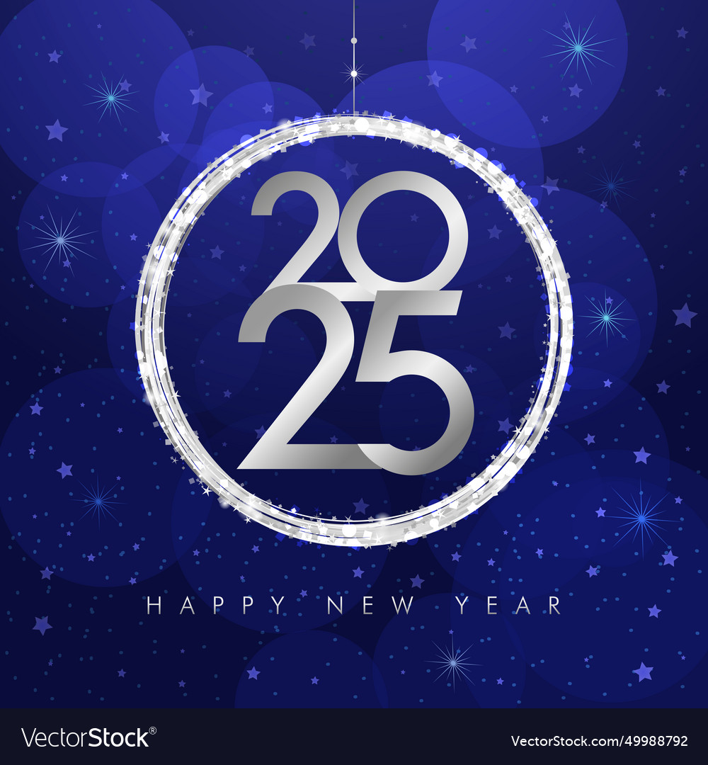 Happy 2025 decorative ball Royalty Free Vector Image