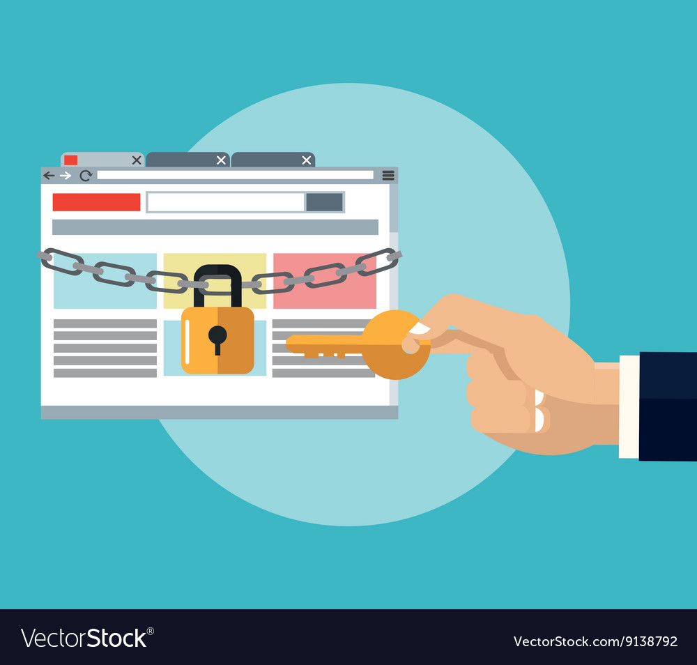Internet security design system icon colorful