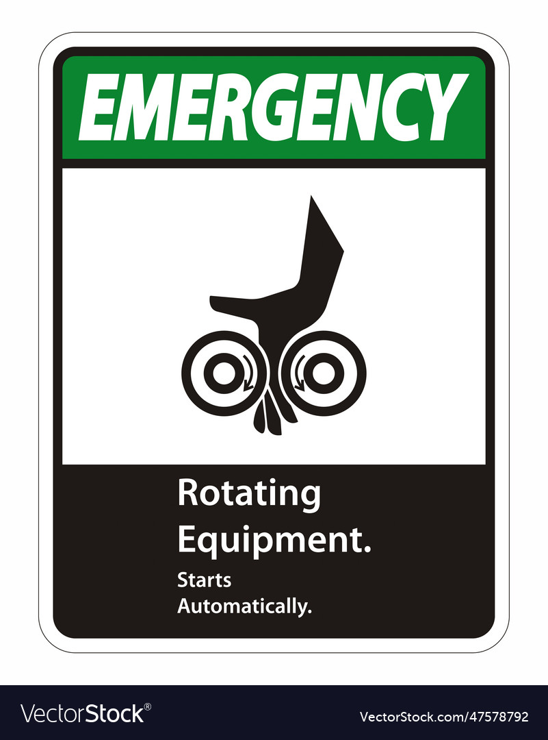 Rotating equipmentstarts automatically symbol vector image Rotating equipmentstarts automatically symbol
