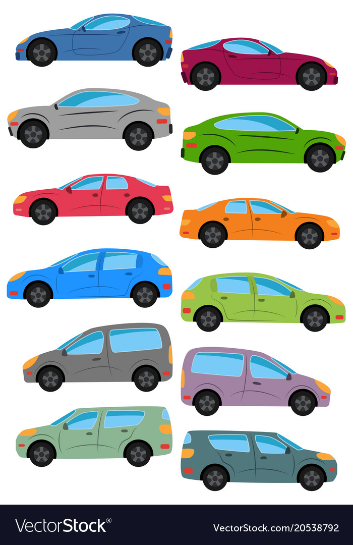 Set of different car types Royalty Free Vector Image