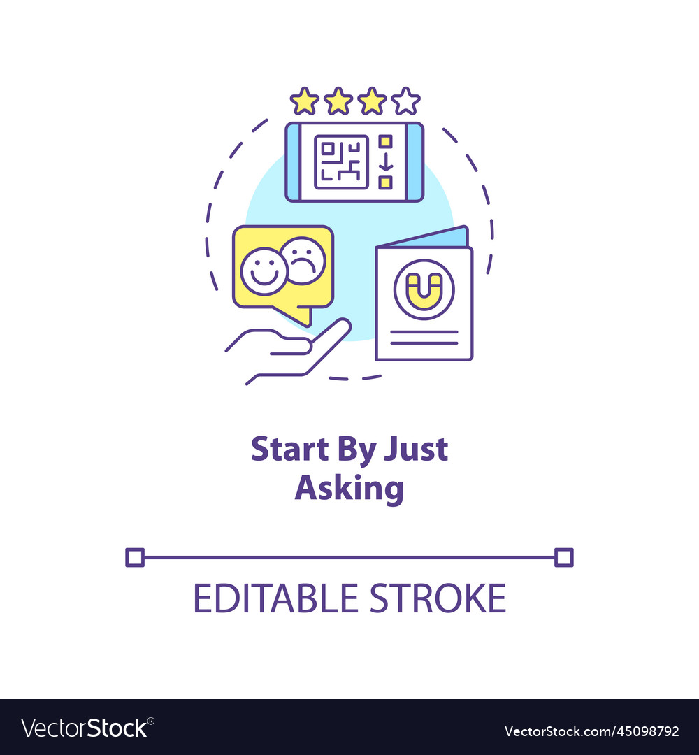 Start by just asking concept icon Royalty Free Vector Image